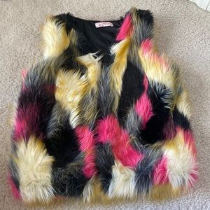 Multi Colour Faux Fur Vest Age 10yrs